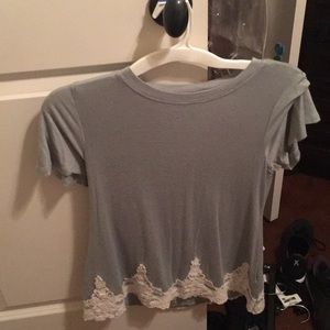 Green/white cute casual T-shirt